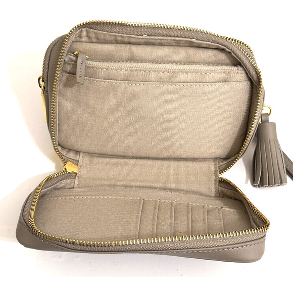 JOY & IMAN Tassel Chic Leather Wallet with RFID 603225-J Taupe 7" - Picture 4 of 7